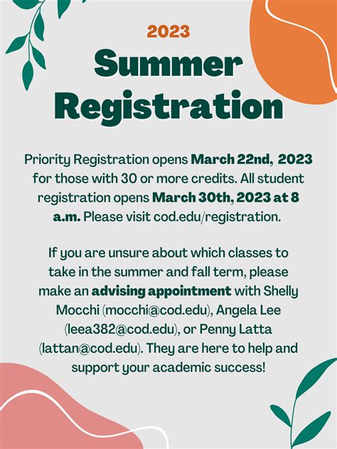 Class Enrollment for Summer 2023.